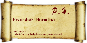 Praschek Hermina névjegykártya